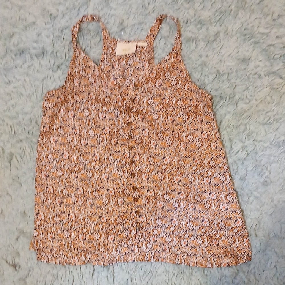 Anthropologie Brown and White Patterned Camisole